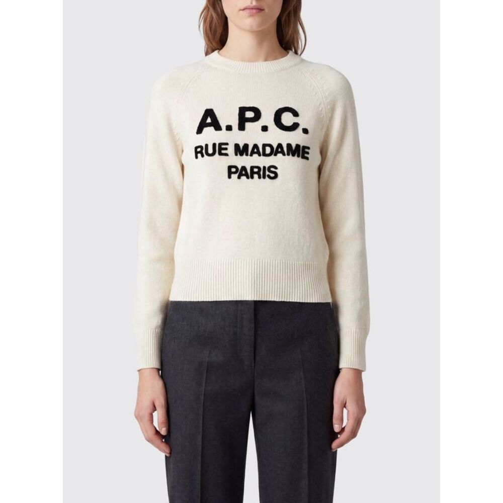 A.P.C. Women A.P.C. Virgin Wool Crewneck Jumper With Jacquard Logo